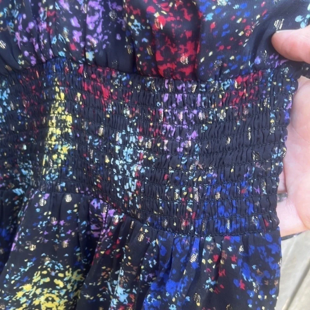 EUC Free People Anna Open Back Dress Black Floral Size Medium